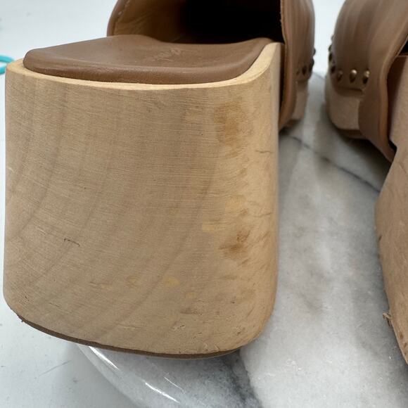 Marsèll Bottone Clogs Hazelnut Leather Size 38 Platform Mules - Picture 9 of 14